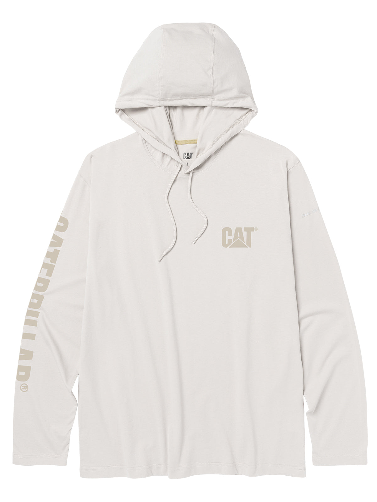 Polera Manga Larga Hombre Hooded Banner Blanco Cat