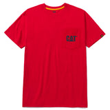 Polera Manga corta Casual Hombre LOGO POCKET TEE Rojo CAT