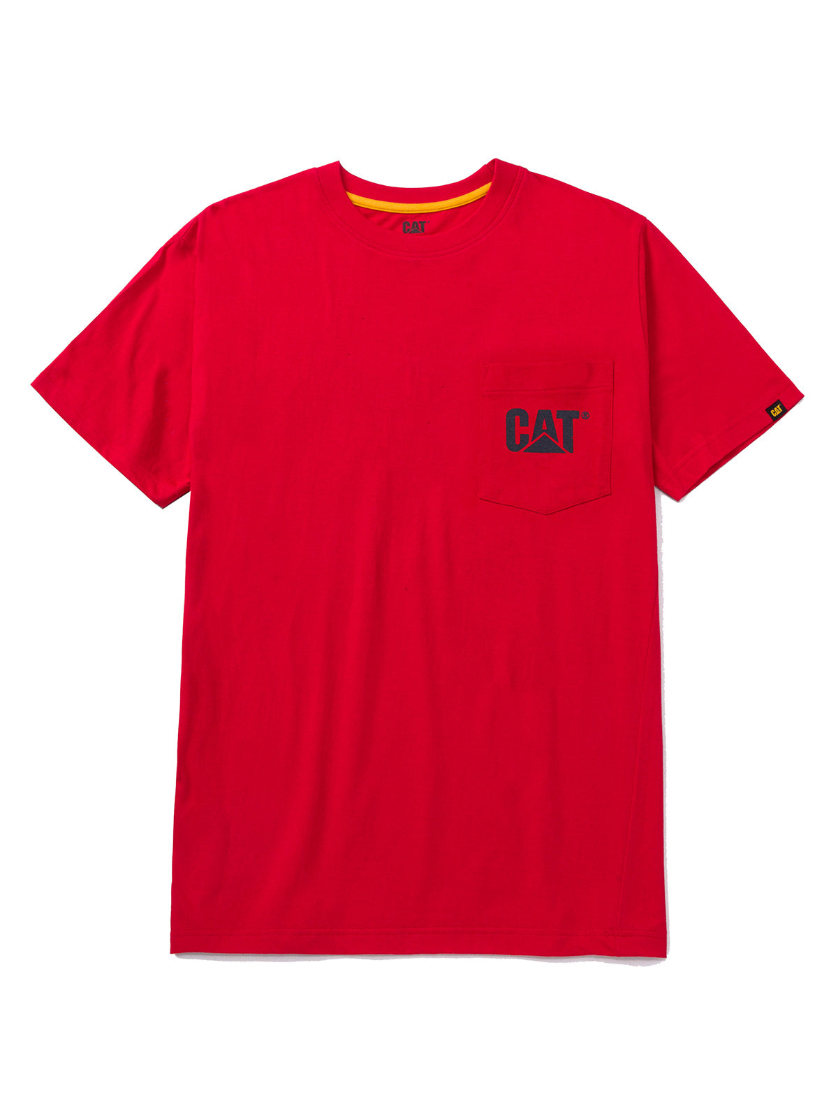 Polera Manga corta Casual Hombre LOGO POCKET TEE Rojo CAT