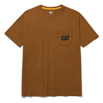 Polera Manga corta Casual Hombre LOGO POCKET TEE Café CAT