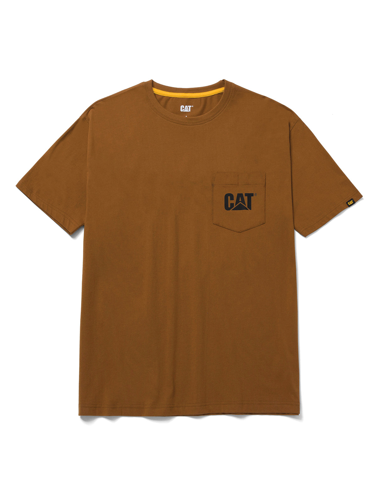 Polera Manga corta Casual Hombre LOGO POCKET TEE Café CAT