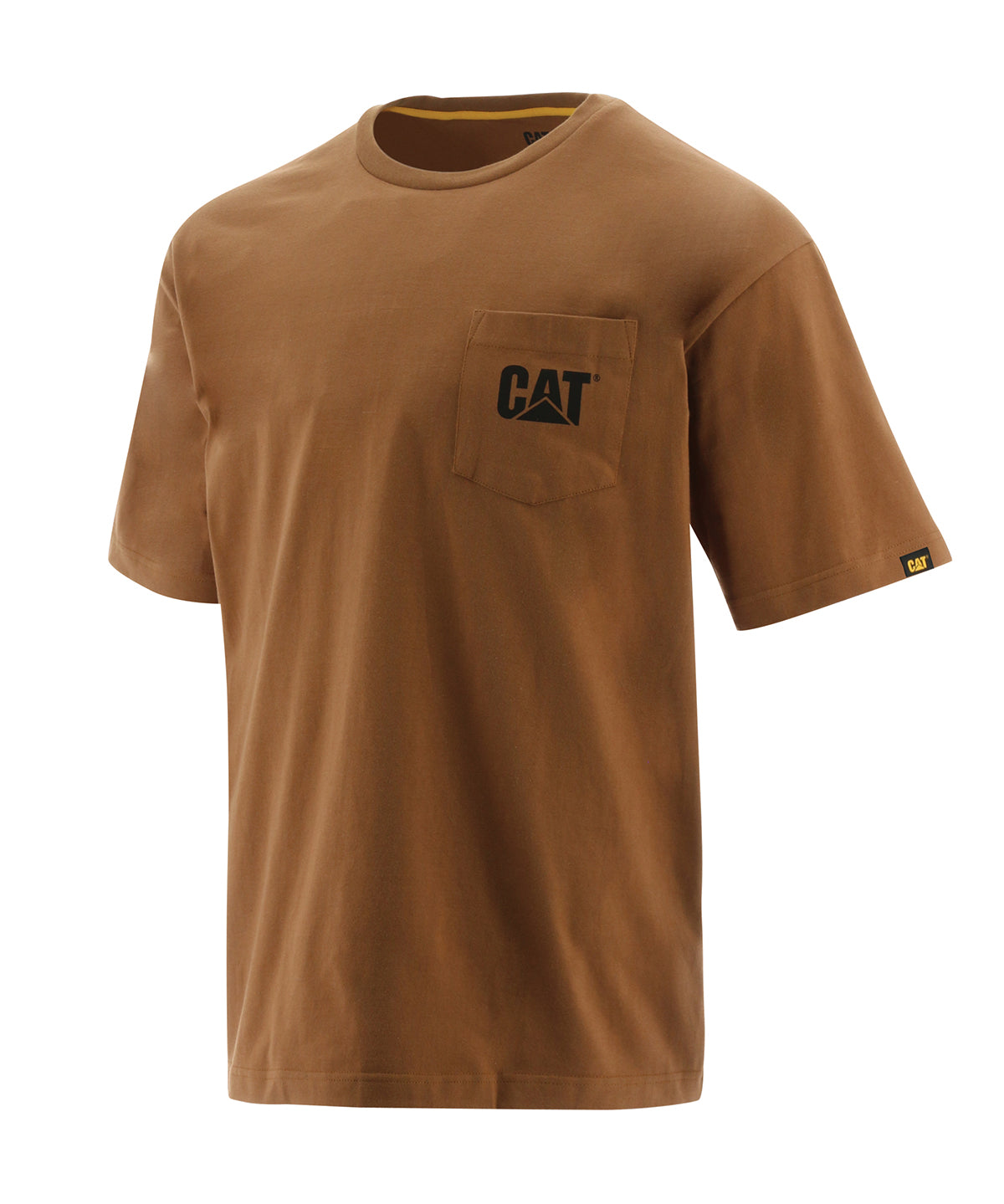 Polera Manga corta Casual Hombre LOGO POCKET TEE Café CAT