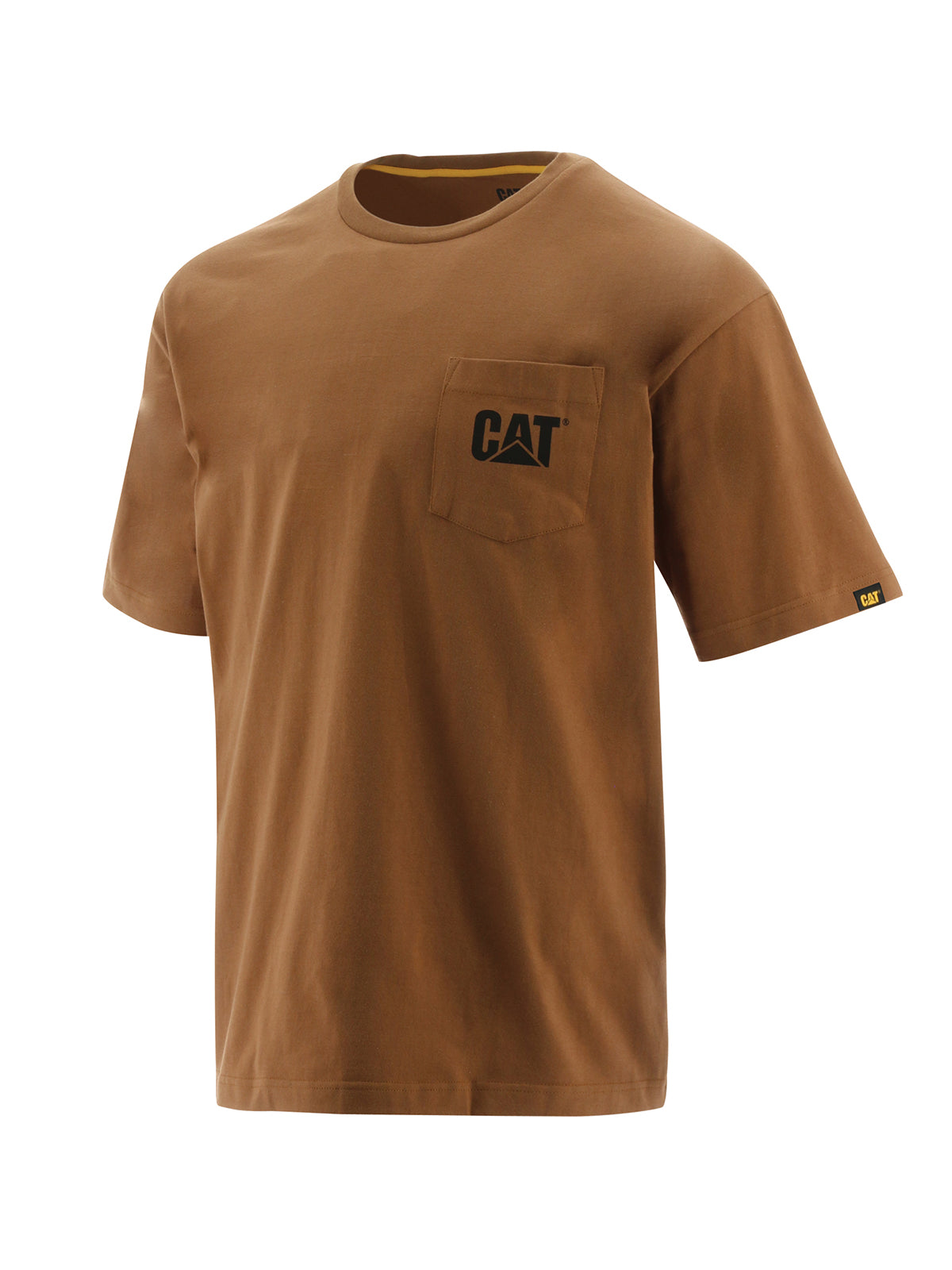 Polera Manga corta Casual Hombre LOGO POCKET TEE Café CAT