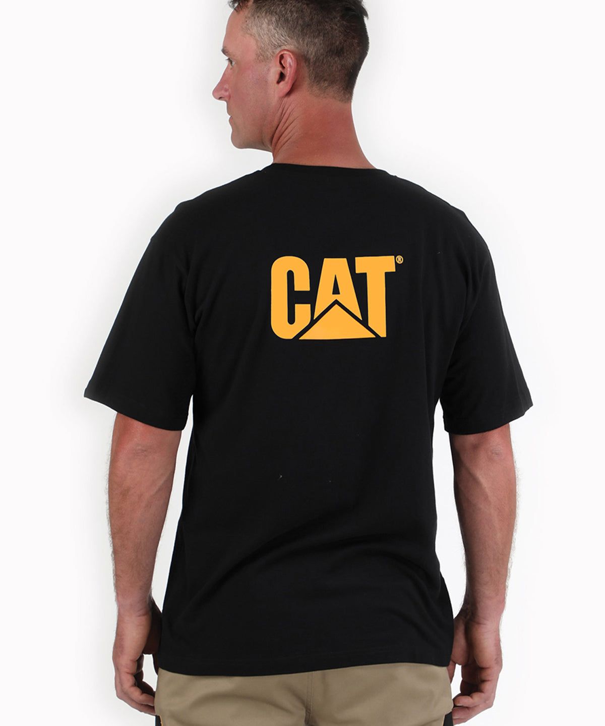 Polera Manga corta Casual Hombre LOGO POCKET TEE Negro CAT
