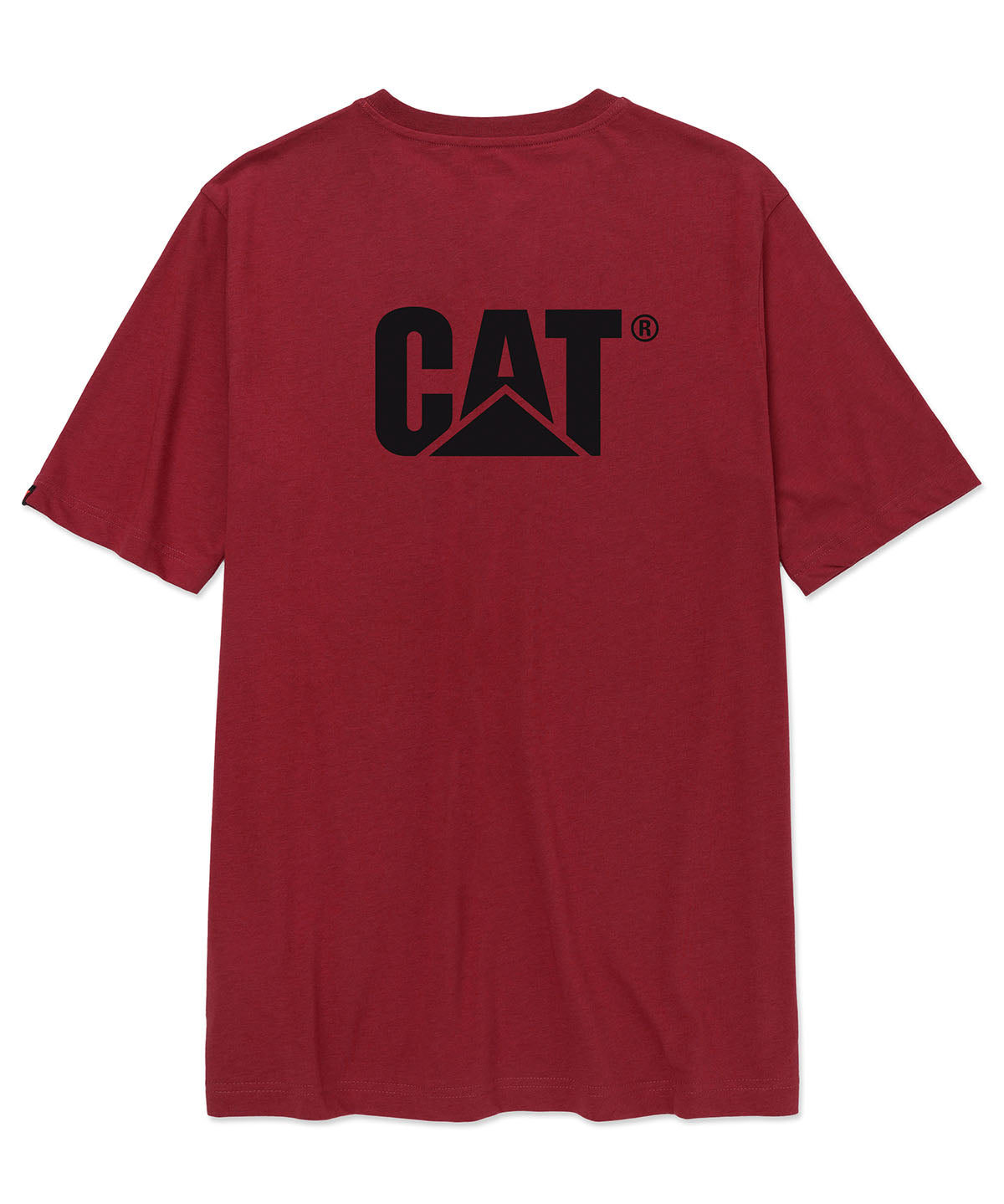 Polera Manga Corta Hombre Logo Pocket Roja CAT