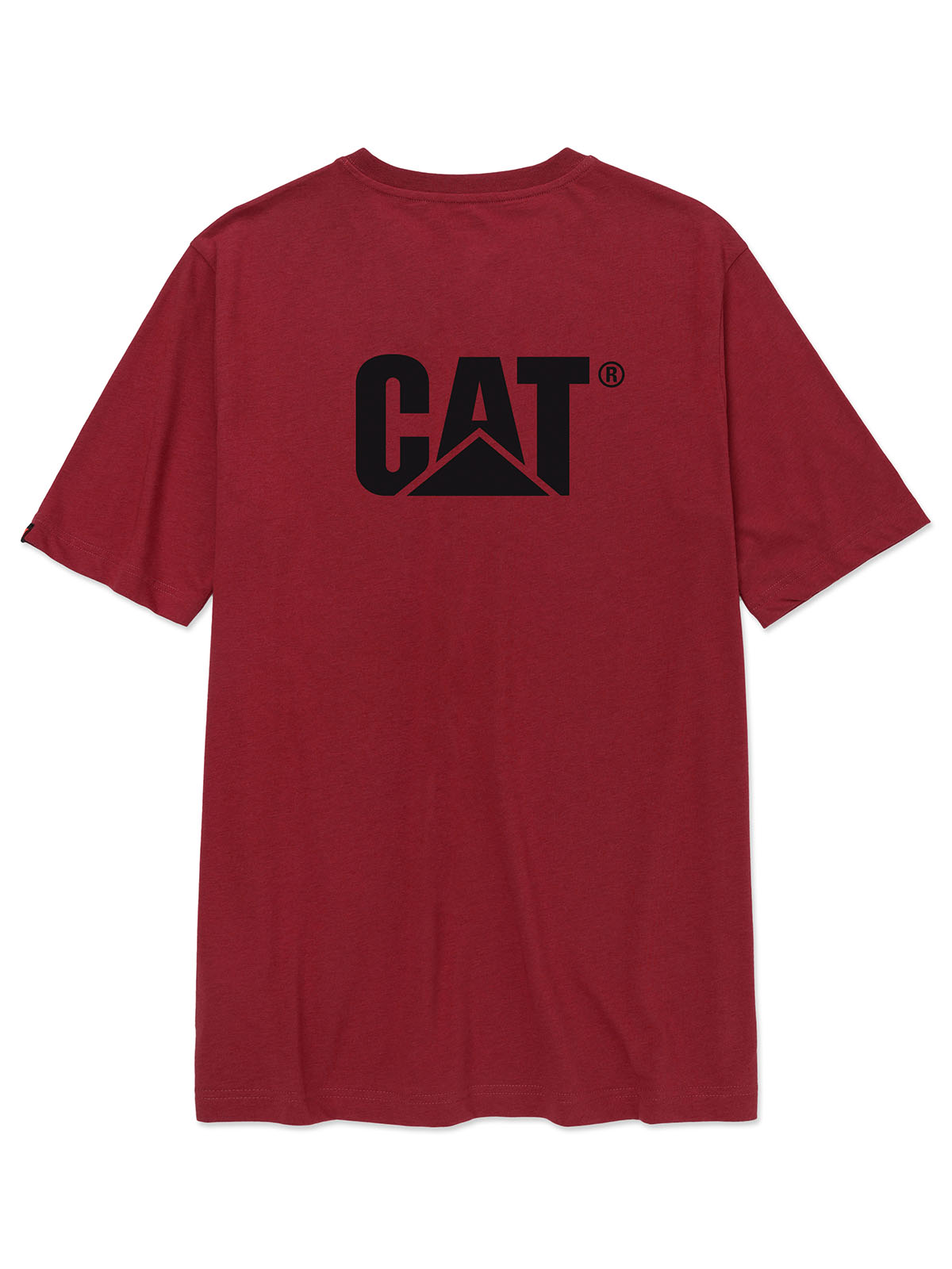 Polera Manga Corta Hombre Logo Pocket Roja CAT