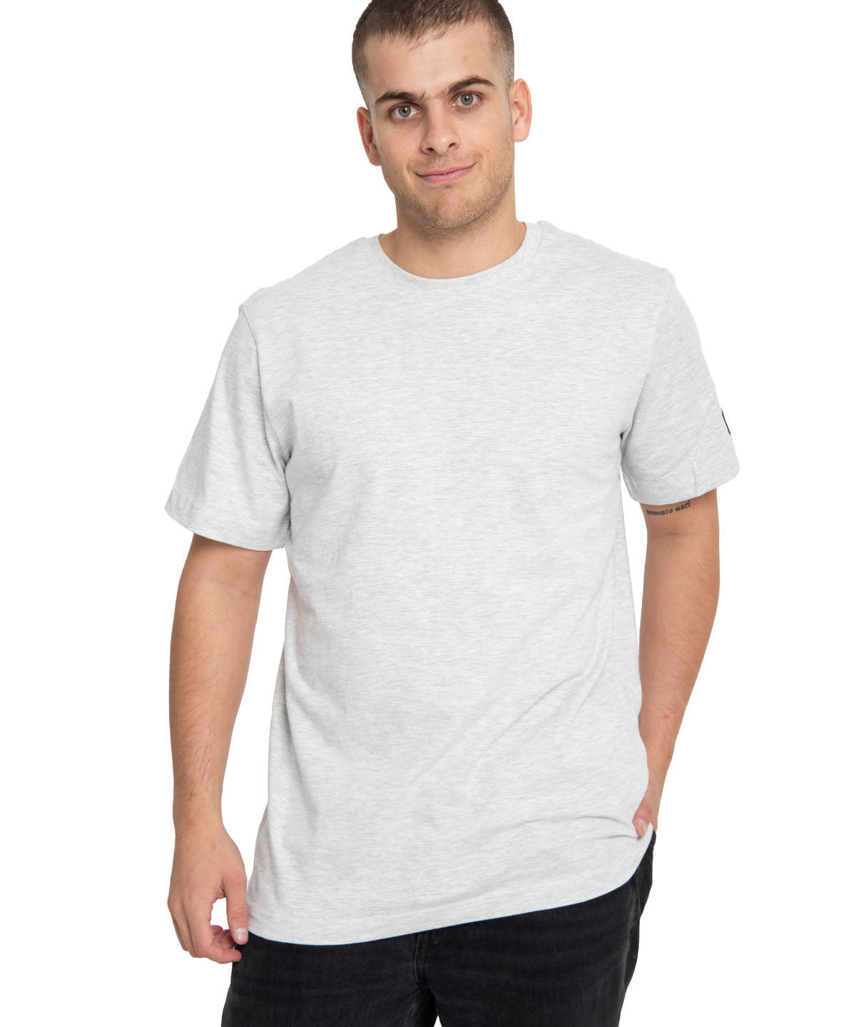 Polera Manga Corta Casual Hombre Essential S/S Tee Gris Cat