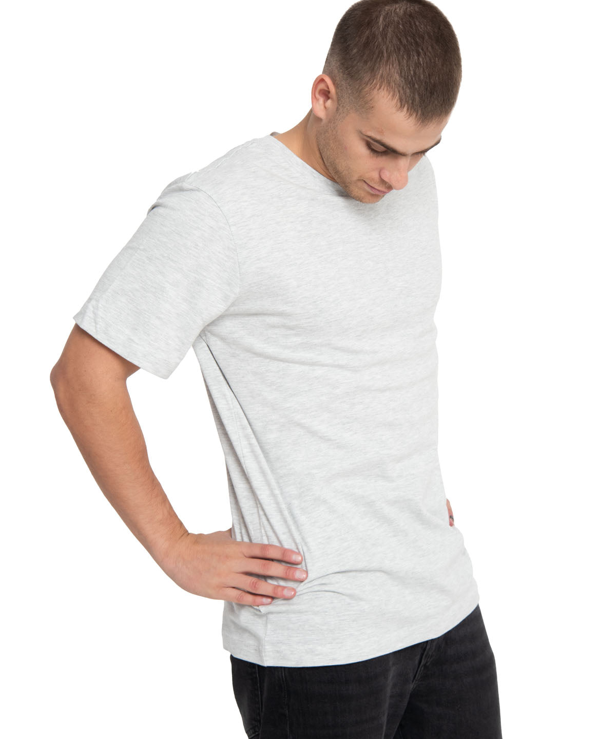 Polera Manga Corta Casual Hombre Essential S/S Tee Gris Cat