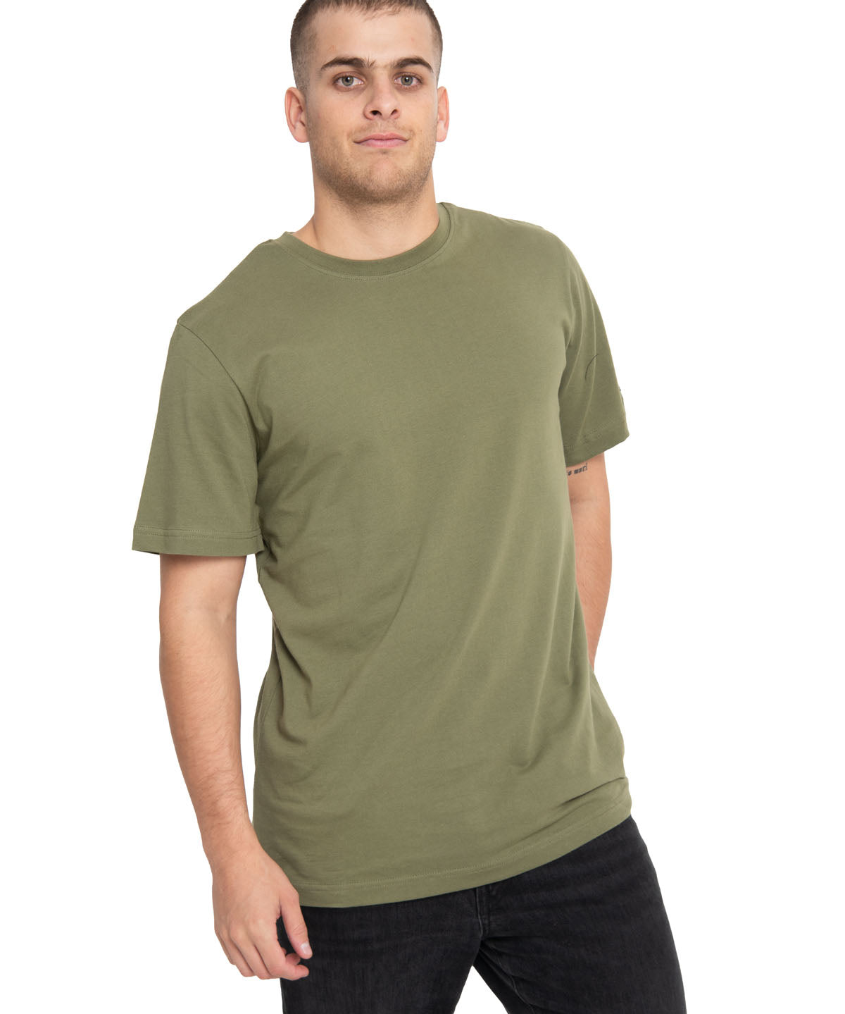 Polera Manga Corta Casual Hombre Essential S/S Tee Verde Cat