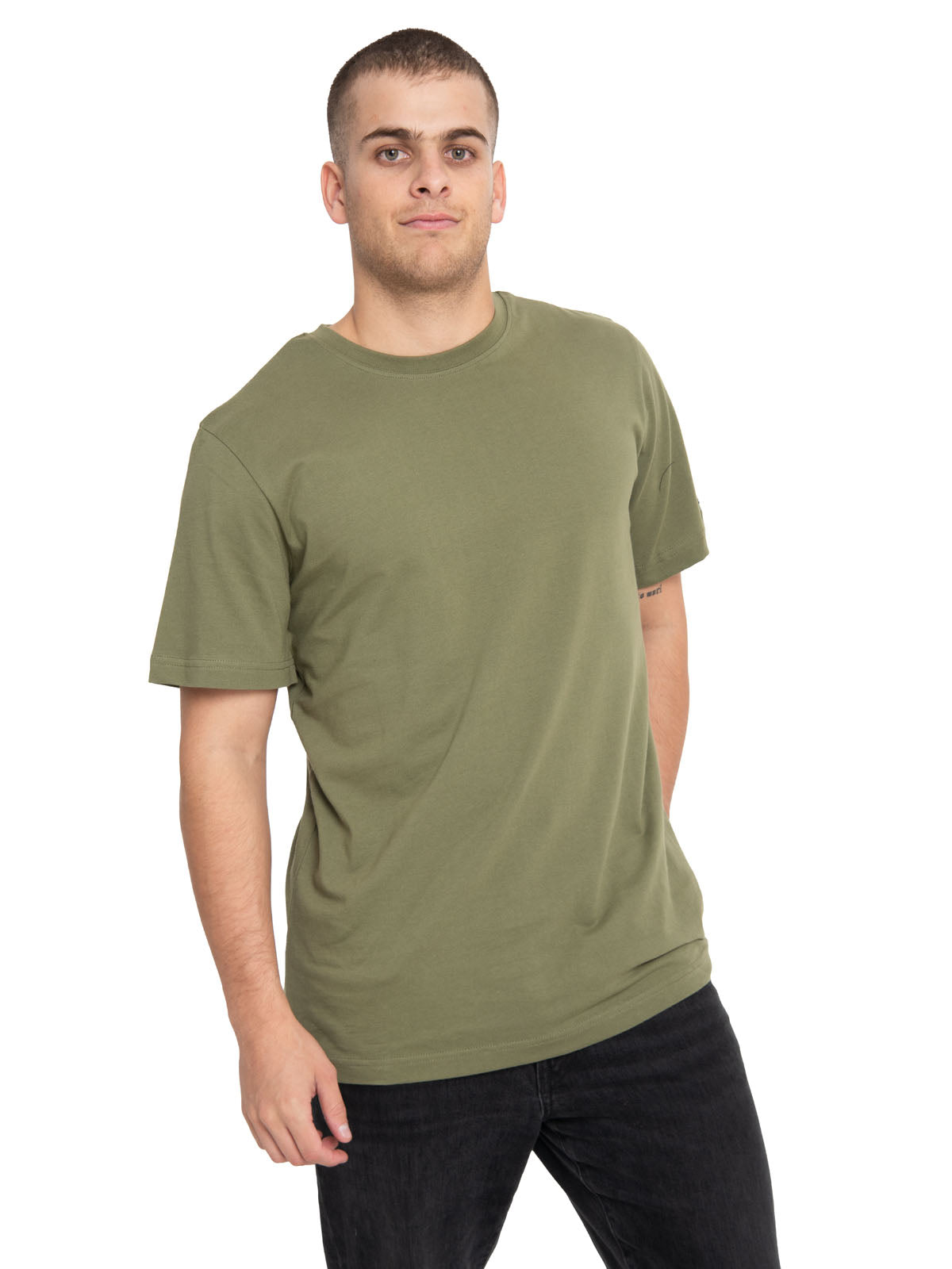 Polera Manga Corta Casual Hombre Essential S/S Tee Verde Cat