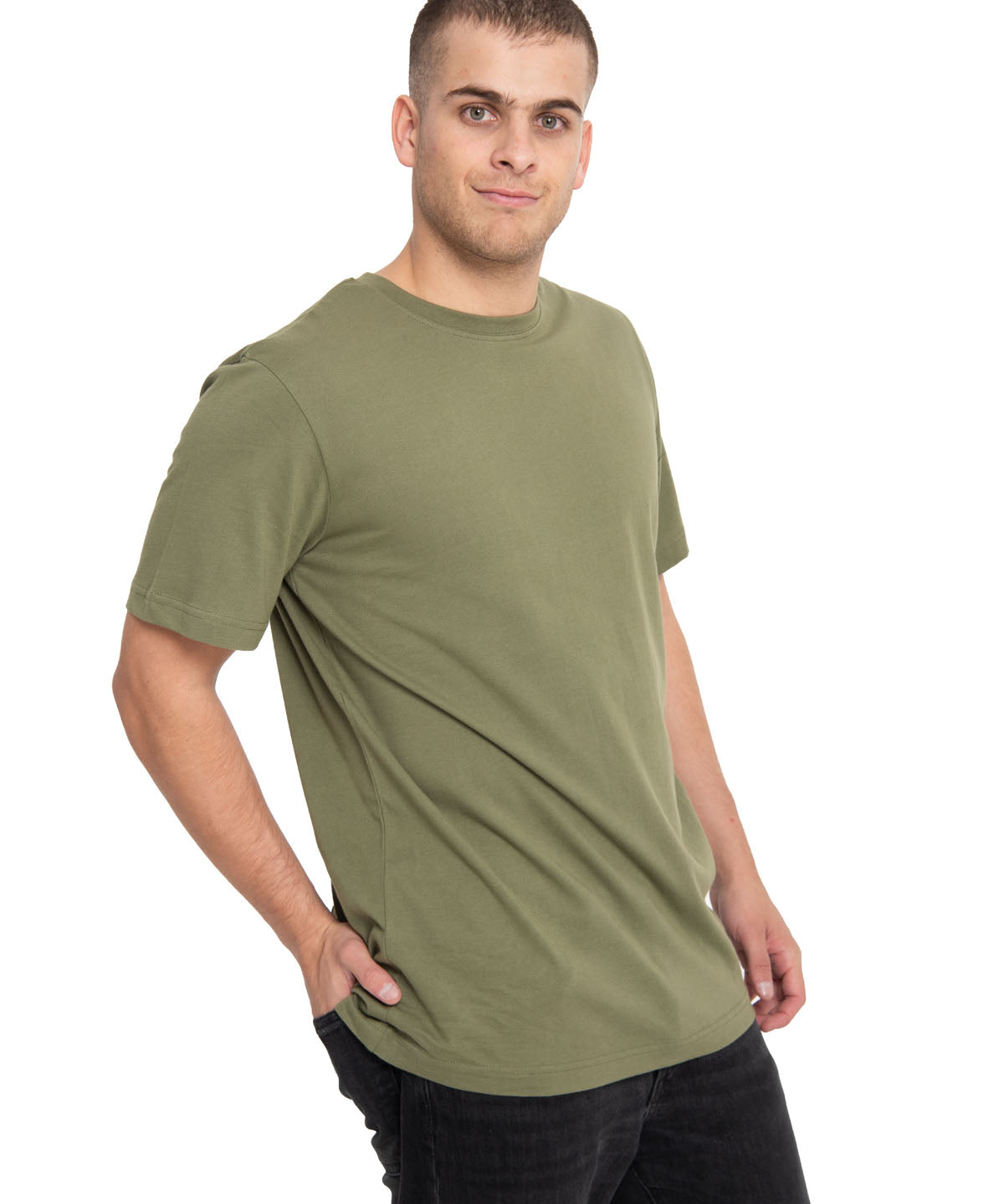 Polera Manga Corta Casual Hombre Essential S/S Tee Verde Cat