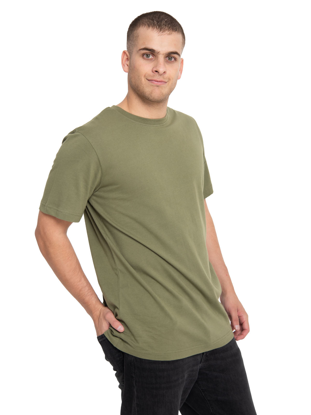 Polera Manga Corta Casual Hombre Essential S/S Tee Verde Cat