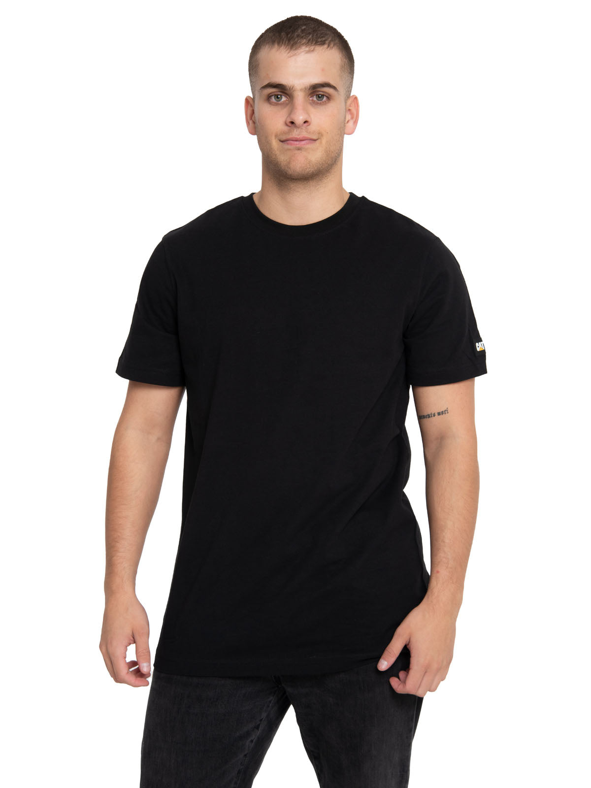 Polera Manga corta Casual Hombre ESSENTIAL S/S TEE NEGRO CAT