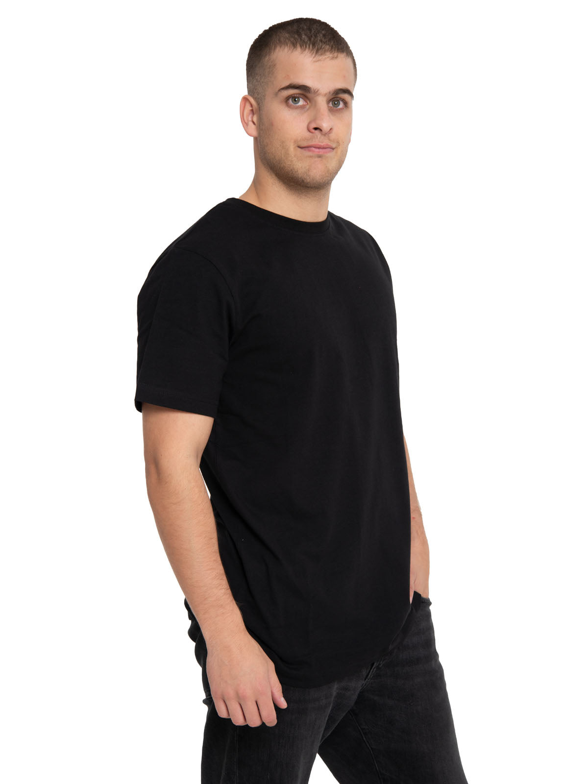Polera Manga corta Casual Hombre ESSENTIAL S/S TEE NEGRO CAT