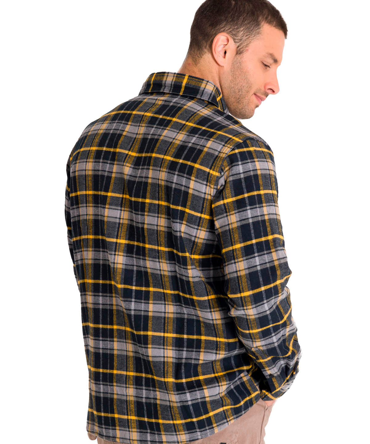 Chaqueta Manga Larga Hombre Buffalo Check Heavyweight Overshirt Negra Cat