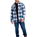 Chaqueta Manga Larga Hombre Buffalo Check Heavyweight Overshirt Azul Petróleo Cat