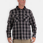 Camisa Manga Larga Casual Hombre Buffalo Check Heavyweight Overshirt Negro Cat