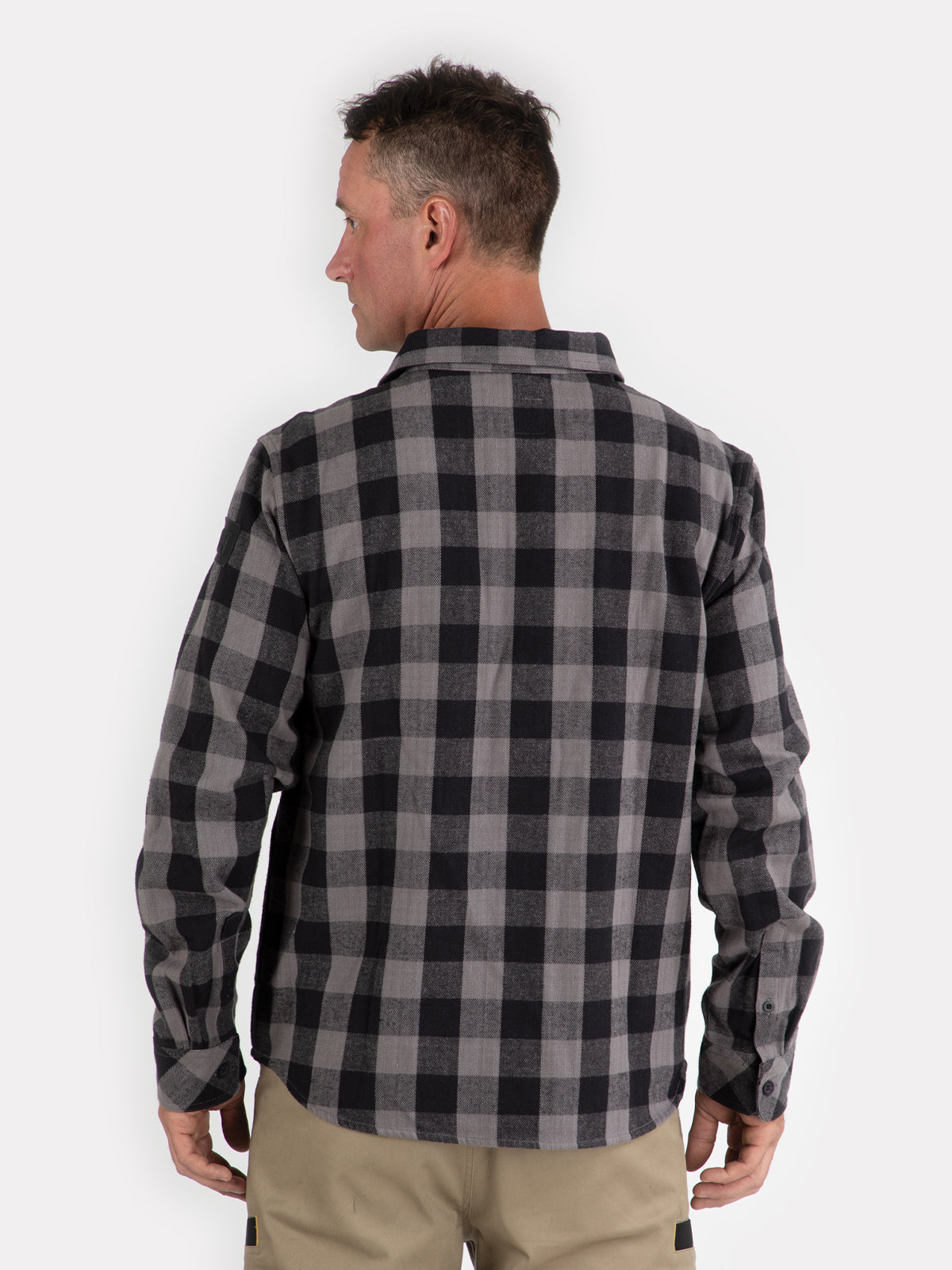 Camisa Manga Larga Casual Hombre Buffalo Check Heavyweight Overshirt Negro Cat