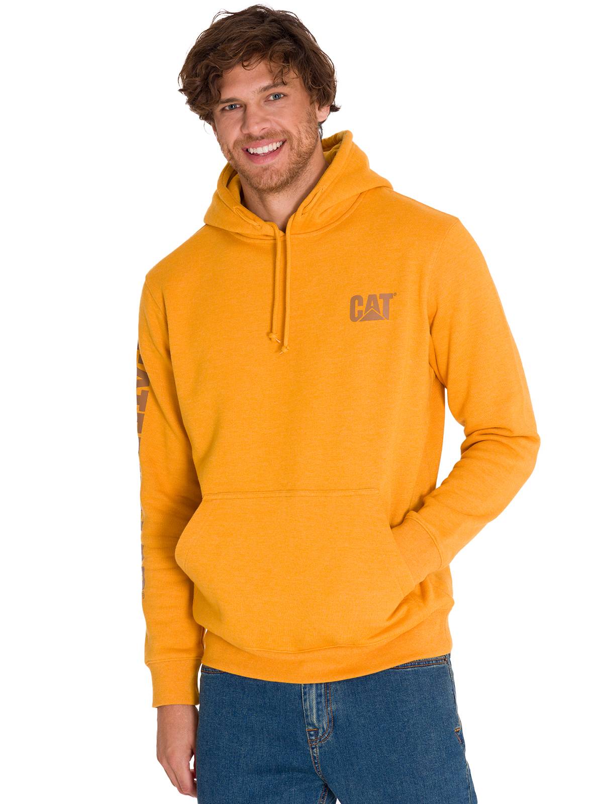 Polerón Manga Larga Hombre Trademark Banner Hooded Mostaza Cat