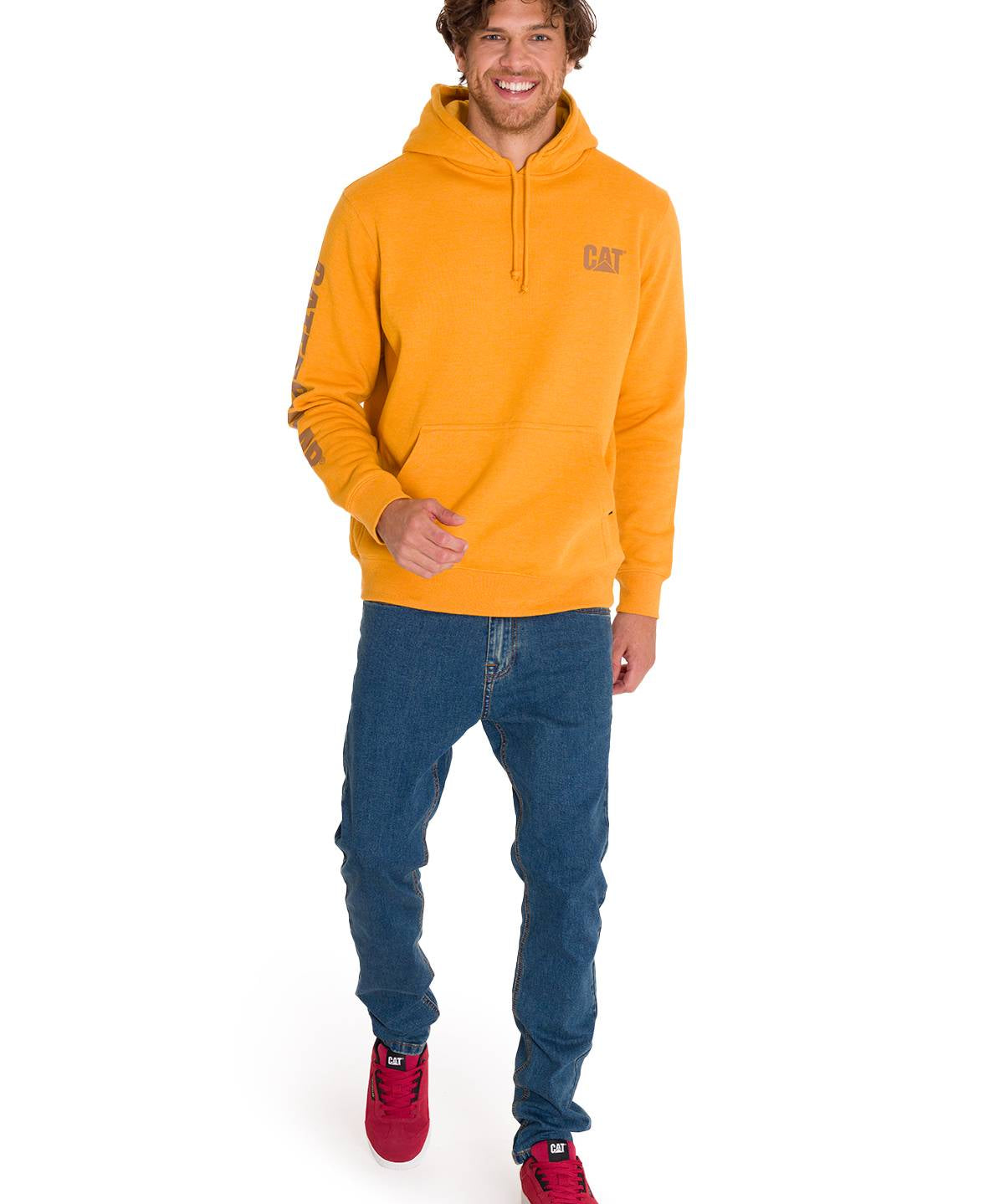 Polerón Manga Larga Hombre Trademark Banner Hooded Mostaza Cat