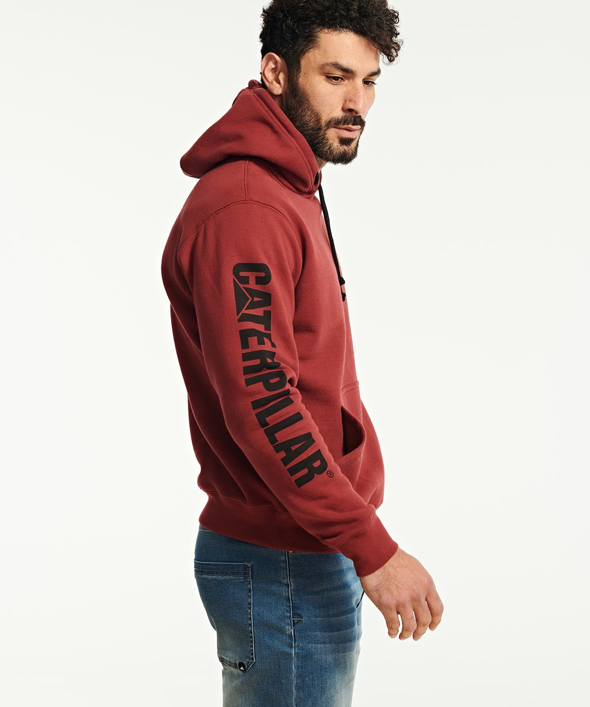 Polerón Manga Larga Hombre Trademark Banner Hooded Burdeo Cat