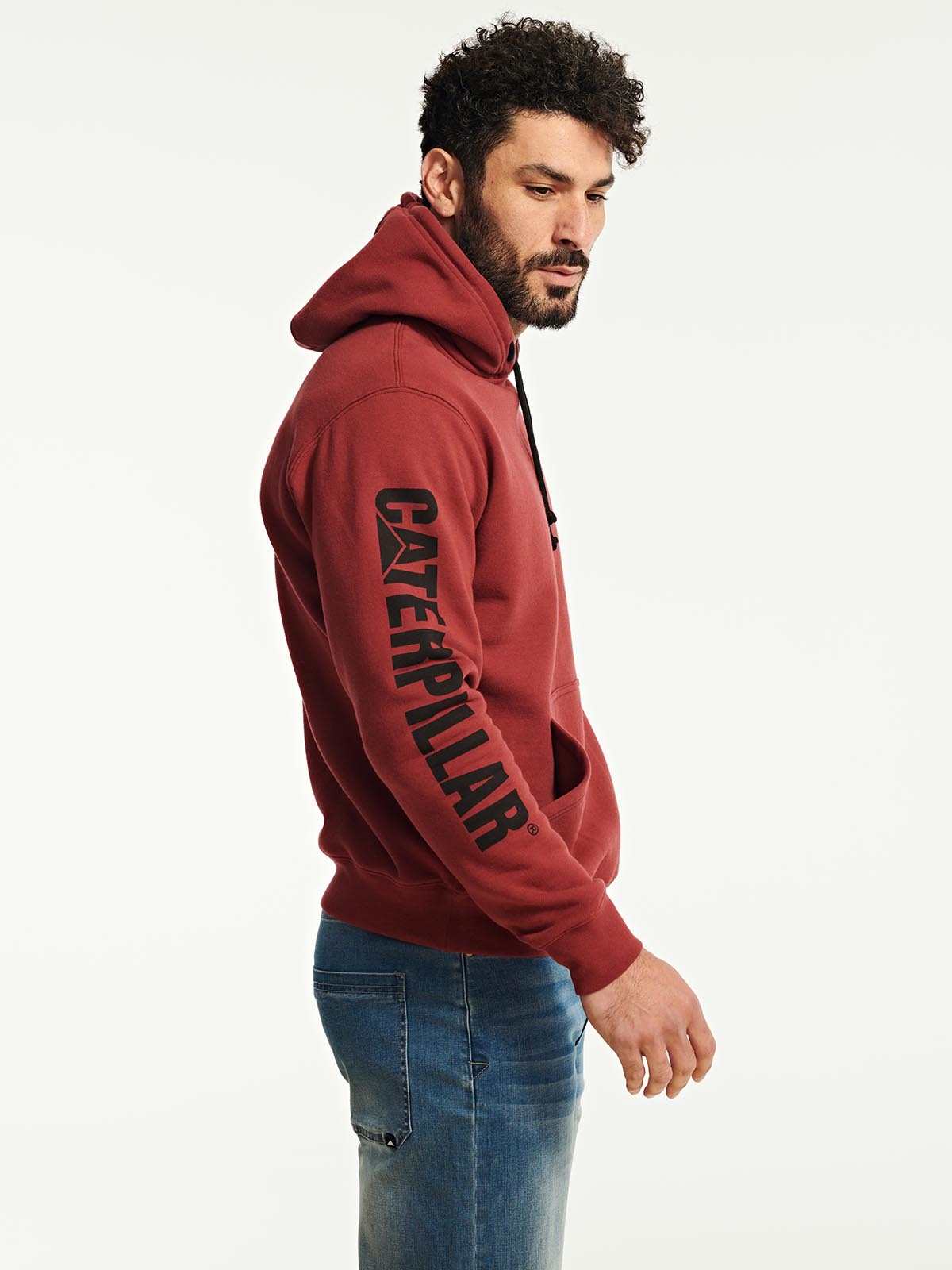Polerón Manga Larga Hombre Trademark Banner Hooded Burdeo Cat