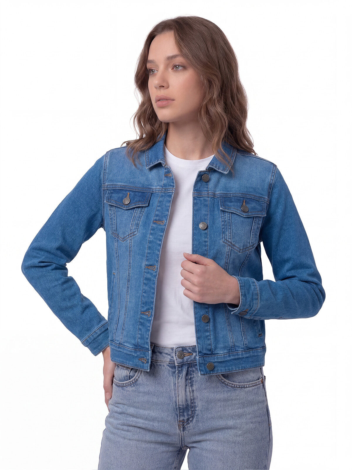 Chaqueta Jeans Mujer Fundation Azul Cat