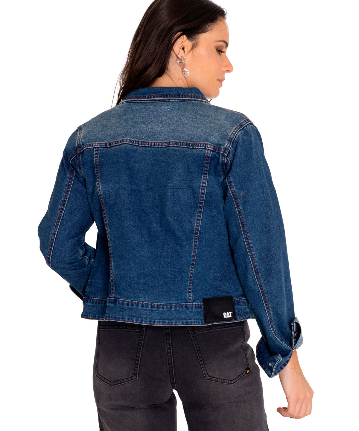 Chaqueta Denim Mujer W Foundation Denim Jacket Rojo Cat