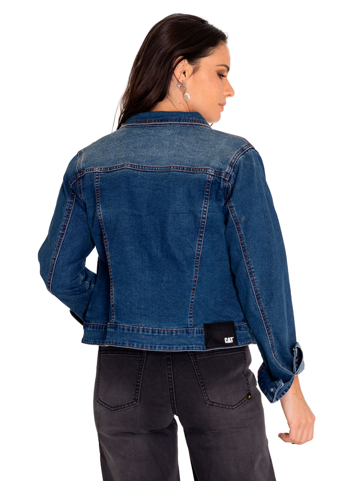 Chaqueta Denim Mujer W Foundation Denim Jacket Rojo Cat