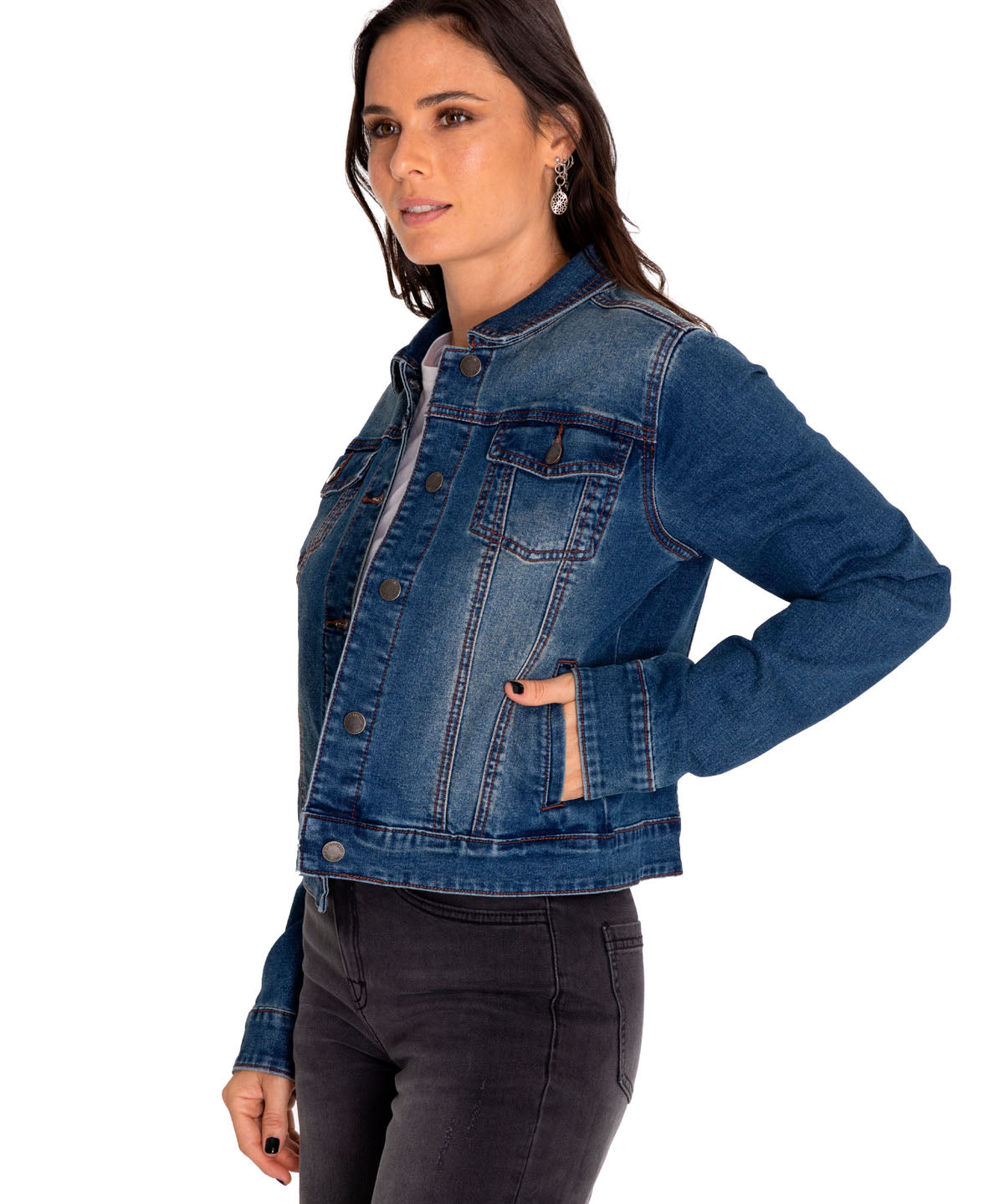Chaqueta Denim Mujer W Foundation Denim Jacket Rojo Cat