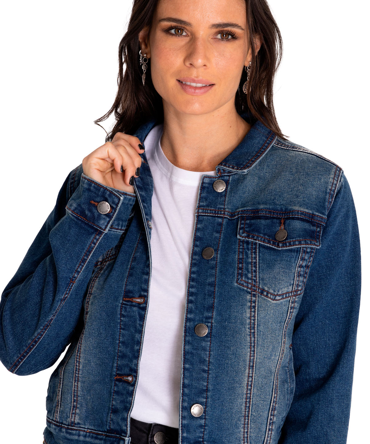 Chaqueta Denim Mujer W Foundation Denim Jacket Rojo Cat