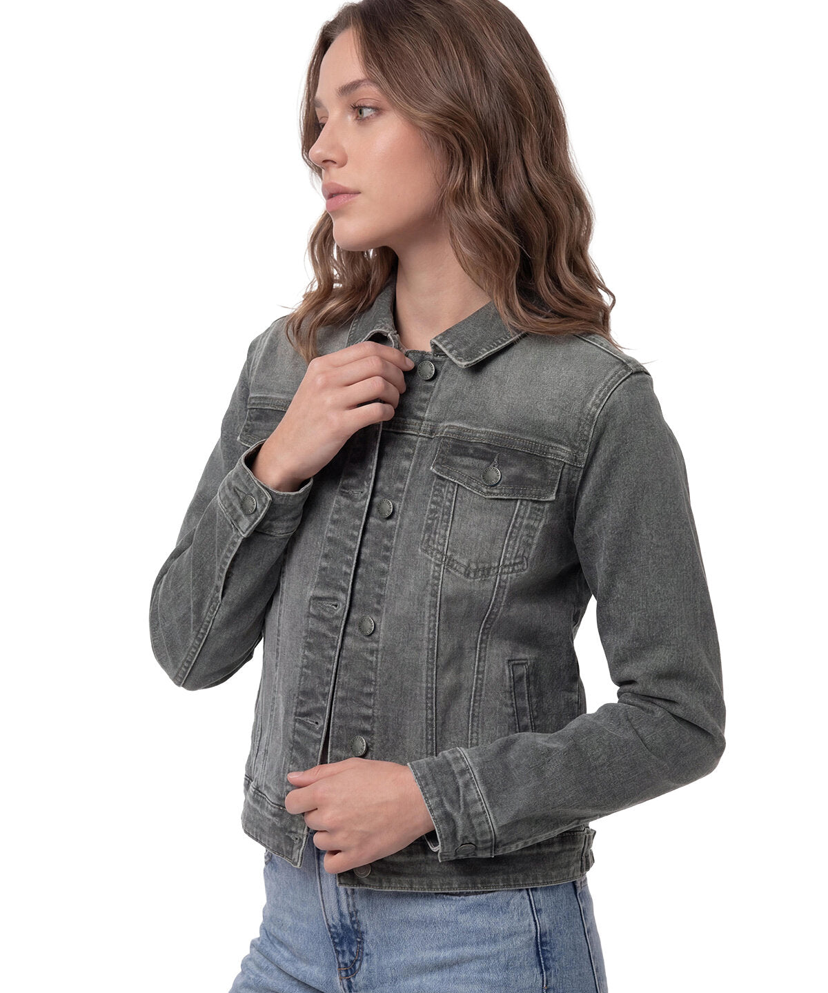 Chaqueta Jeans Mujer Fundation Gris Cat