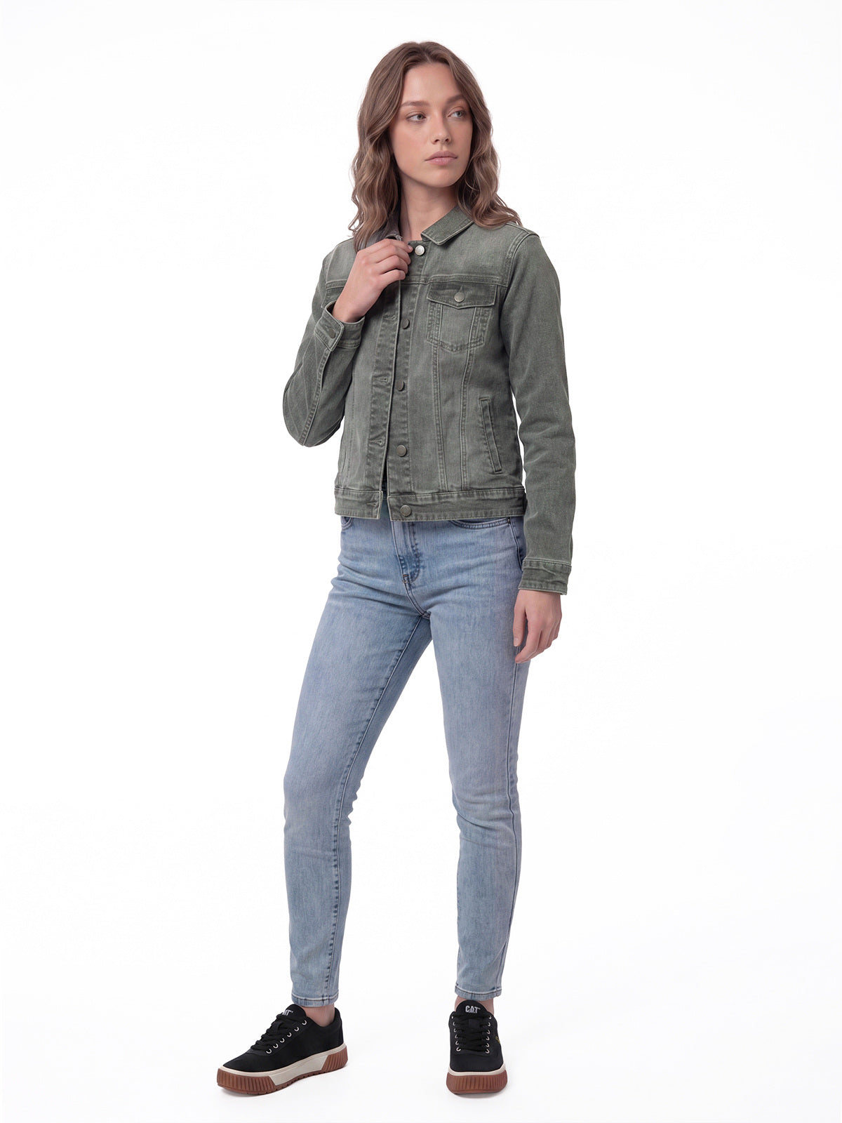 Chaqueta Jeans Mujer Fundation Gris Cat