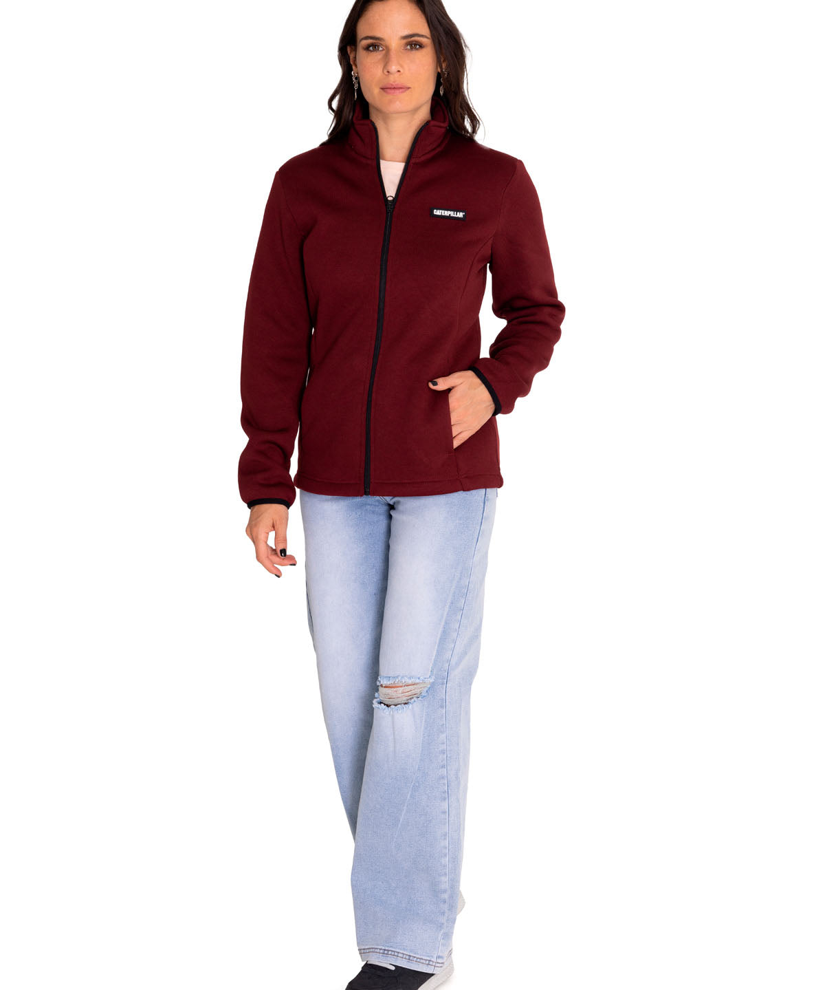 Polar Casual Mujer W Foundation Sweater Fleece Rojo Cat