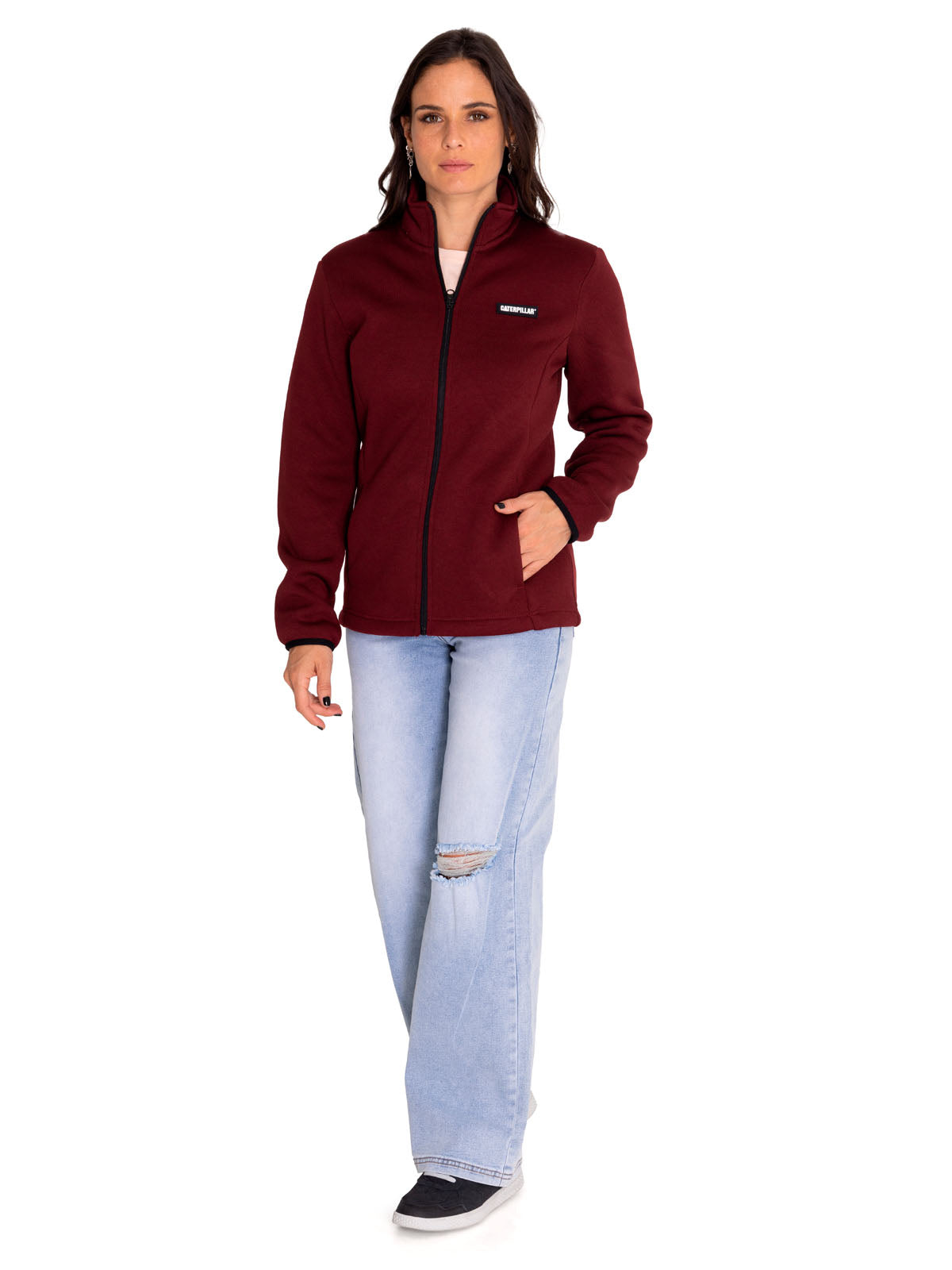 Polar Casual Mujer W Foundation Sweater Fleece Rojo Cat