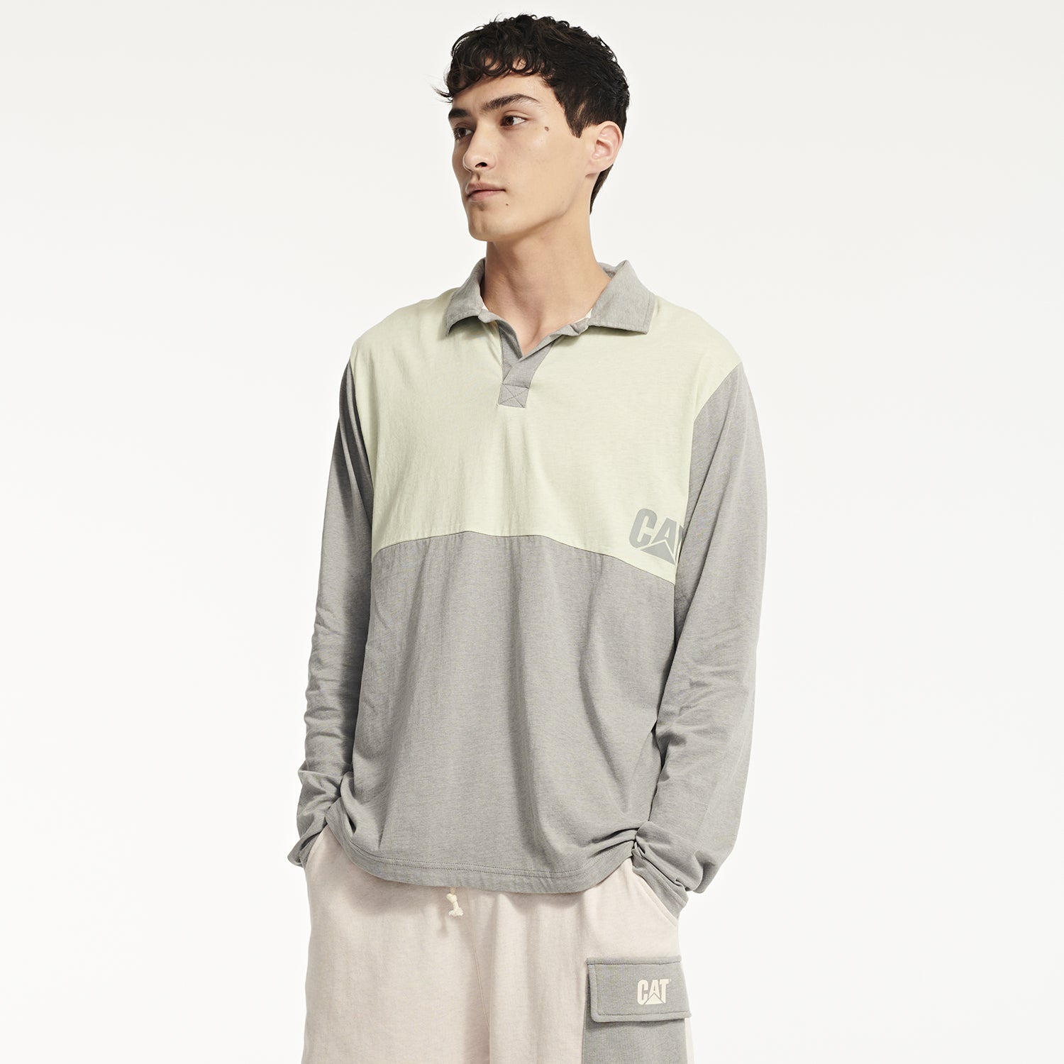 Polera Polo Manga Corta Hombre Natural Dye L/S Cat