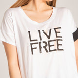 Polera Manga Corta Mujer Live Free Tee Cat