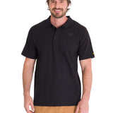 Polera Polo Casual Hombre Cat Logo Pique Polo Negro Cat