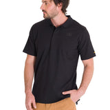 Polera Polo Casual Hombre Cat Logo Pique Polo Negro Cat