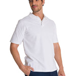 Polera Polo Casual Hombre Cat Logo Pique Polo Blanco Cat