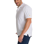 Polera Polo Casual Hombre Cat Logo Pique Polo Blanco Cat