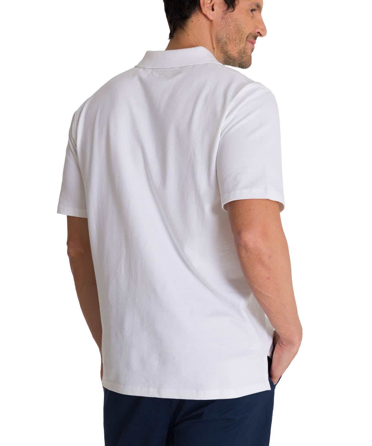 Polera Polo Casual Hombre Cat Logo Pique Polo Blanco Cat