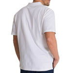 Polera Polo Casual Hombre Cat Logo Pique Polo Blanco Cat