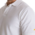 Polera Polo Casual Hombre Cat Logo Pique Polo Blanco Cat