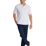 Polera Polo Casual Hombre Cat Logo Pique Polo Blanco Cat