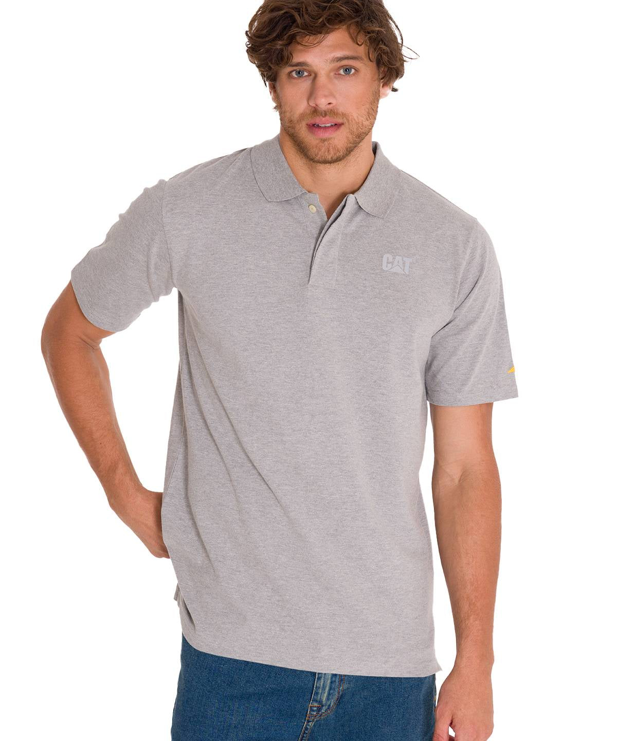Polera Polo Casual Hombre CAT LOGO PIQUE POLO Gris CAT