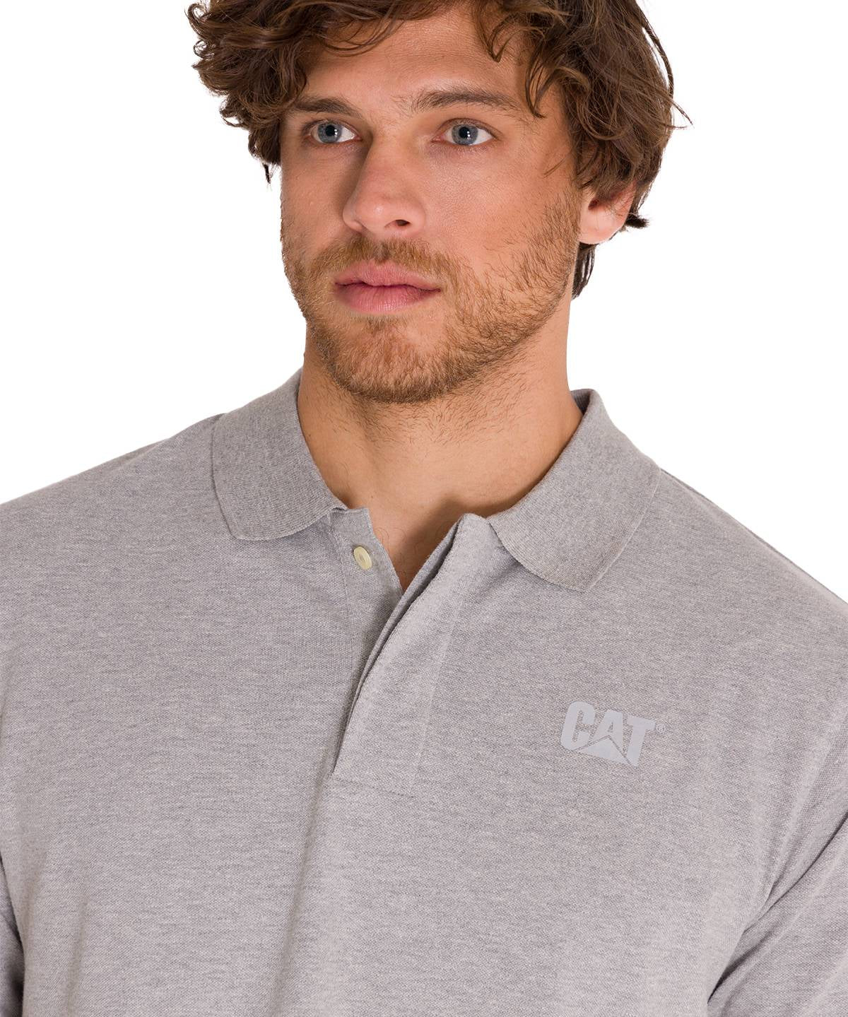 Polera Polo Casual Hombre CAT LOGO PIQUE POLO Gris CAT