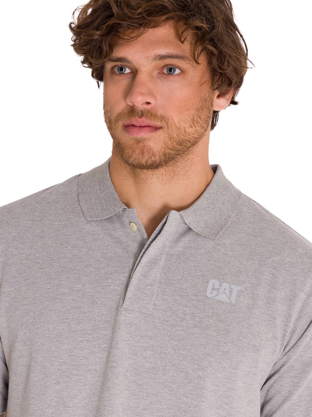 Polera Polo Casual Hombre CAT LOGO PIQUE POLO Gris CAT