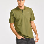 Polera Polo Hombre Logo CAT Oliva Cat