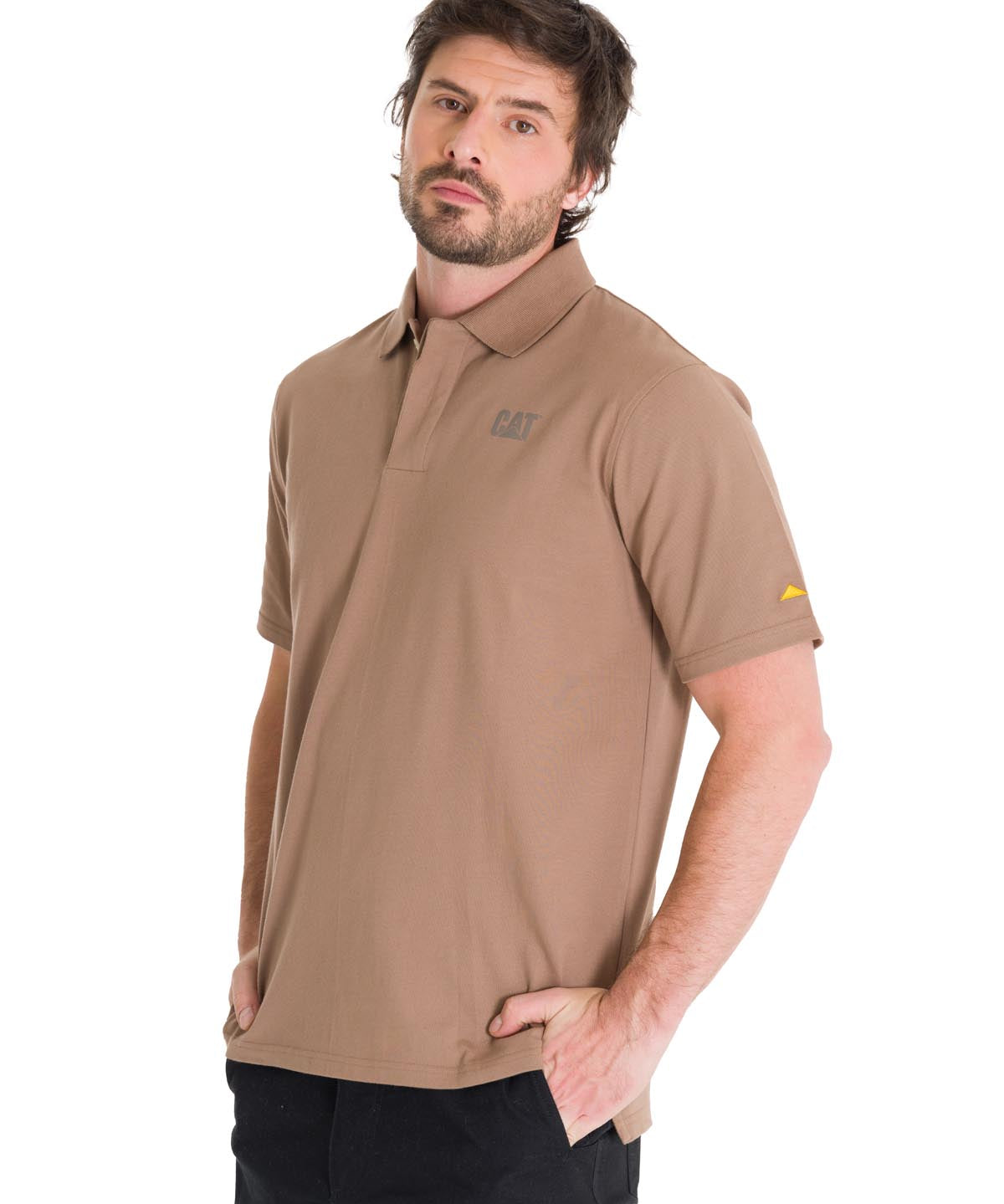 Polera Polo Hombre Logo CAT Café Cat